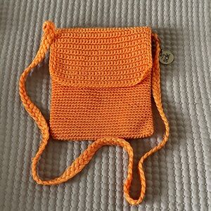 Orange Crochet Crossbody Bag